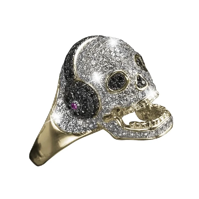 women's luxury gemstone rings-DJ Skull Gold Ring