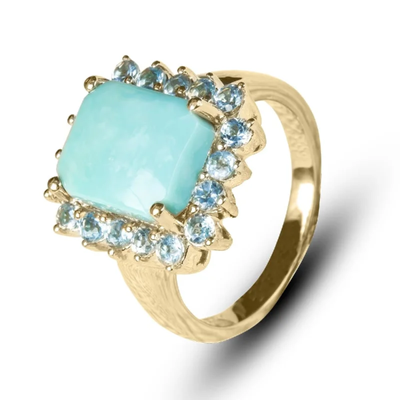 women's cushion cut rings-Blue Topia Ring