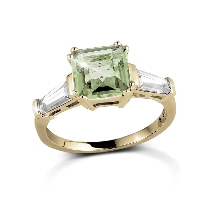 women's ruby rings-Decadence Gem Ring Green Amethyst