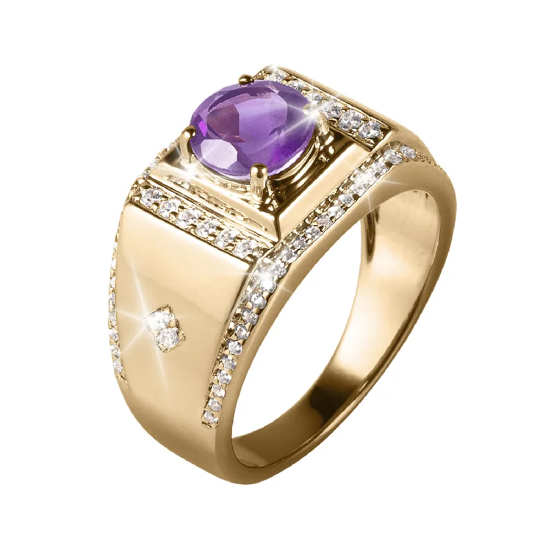 women's diamond eternity rings-Dimension Amethyst Men's Ring