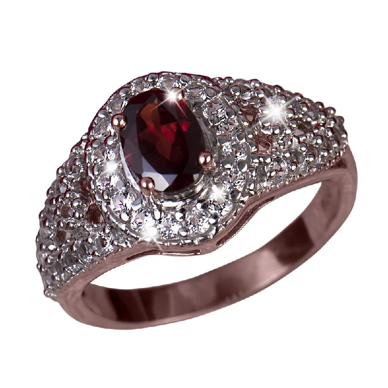 women's diamond eternity rings-Rouge Garnet Ring