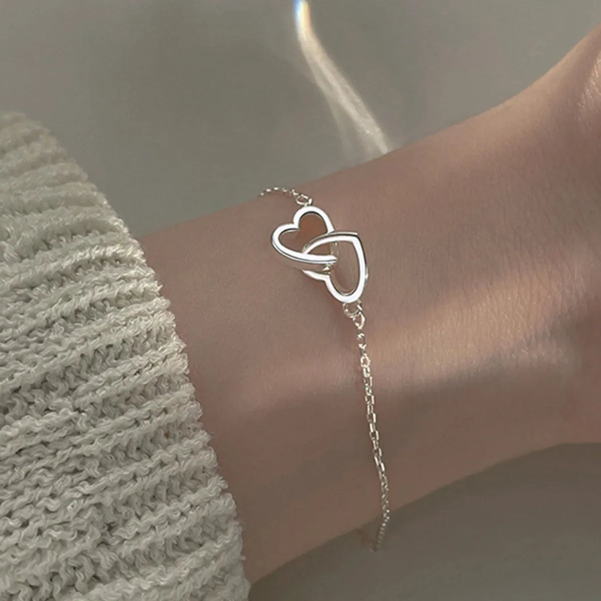 women's pearl bangles-Simple Style Heart Shape Alloy Plating Chain Women'S Bracelets