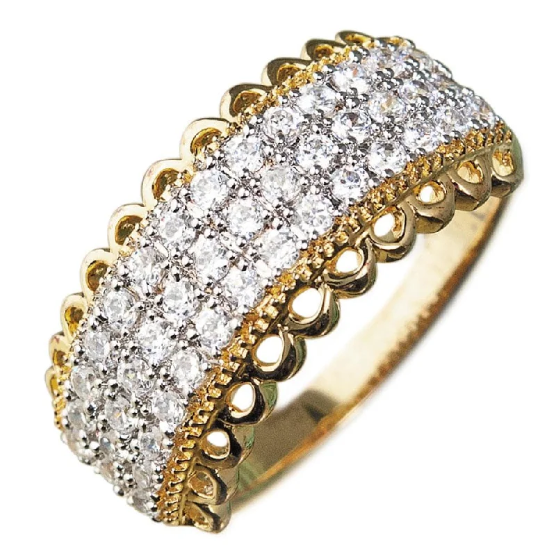 women's diamond eternity rings-Golden Lace Ring