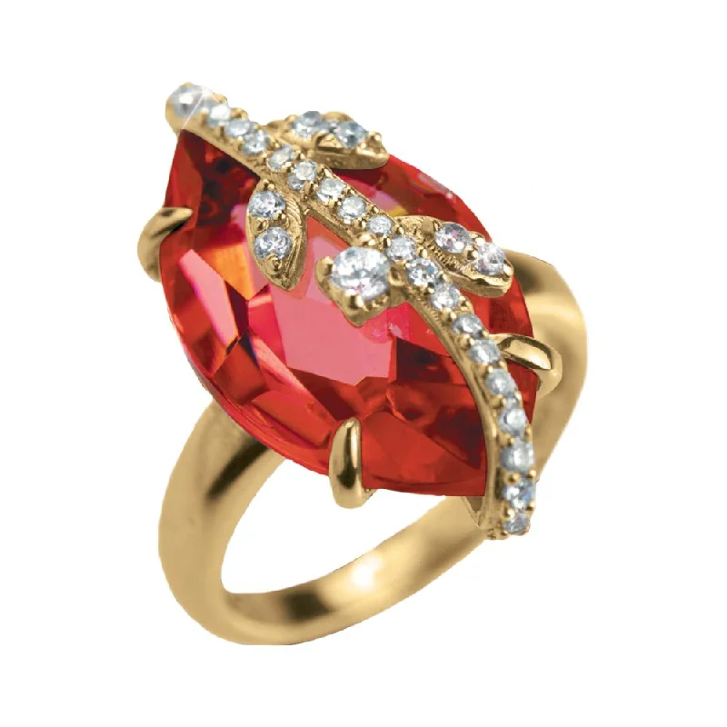 women's halo rings-Fire Vine Ring