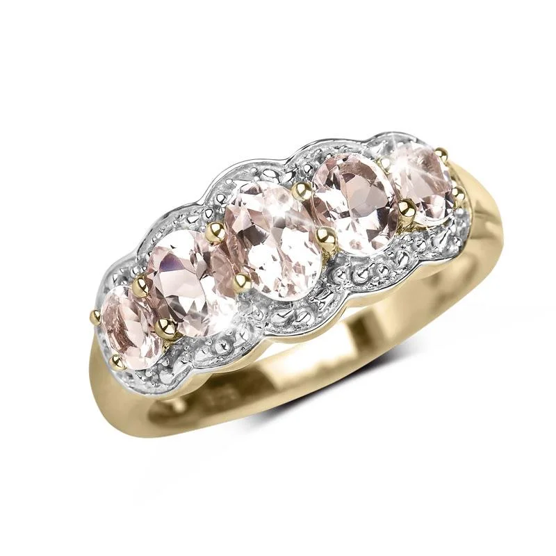 women's halo engagement rings-Liberty Morganite Ring