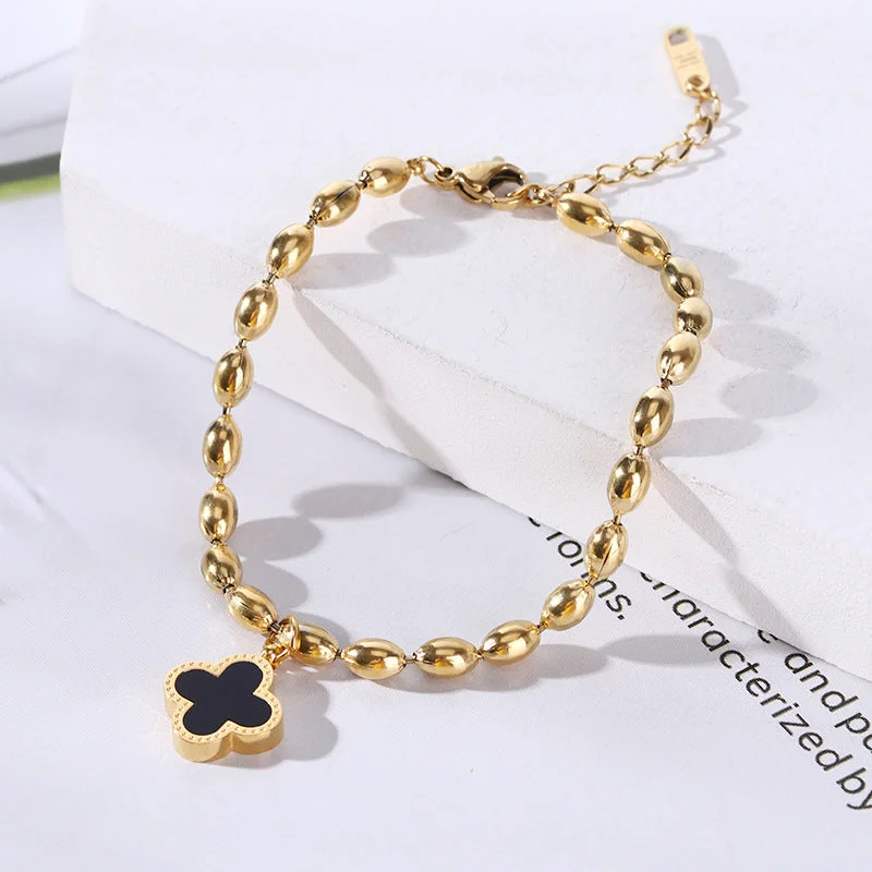 SL-0155: Bead Four-Leaf Clover Bracelet