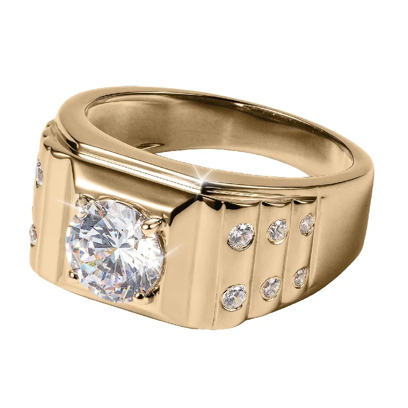 women's bold rings-Golden Apex Men's Ring