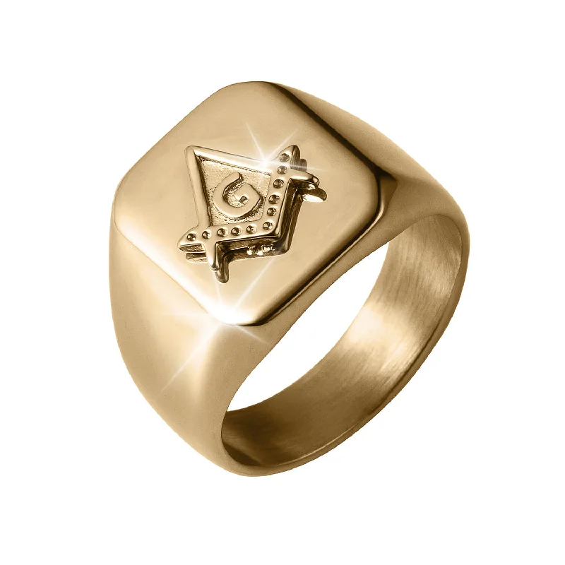 women's bridal rings-Masonic Signet Men's Ring