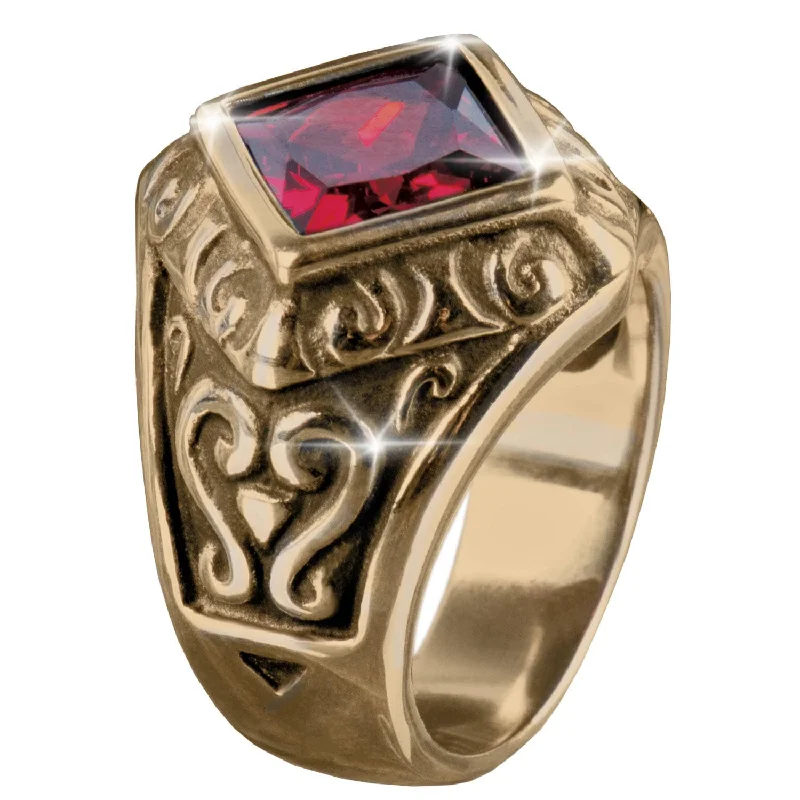 women's personalized rings-Illustrious Red Ring