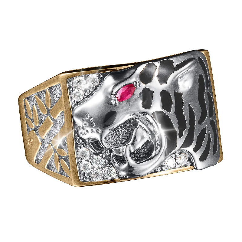 women's classic diamond rings-Tiger's Roar Men's Ring