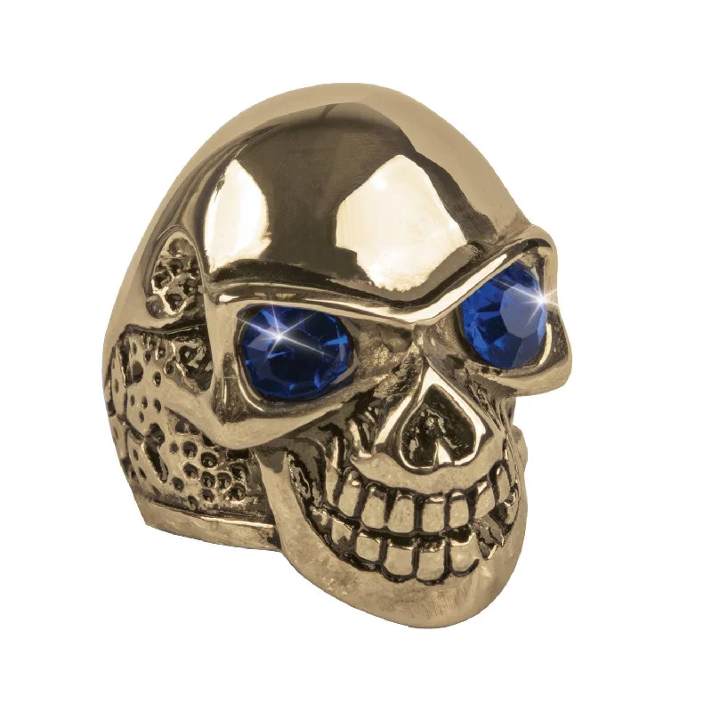 women's silver stacking rings-Skull Pitch Ring