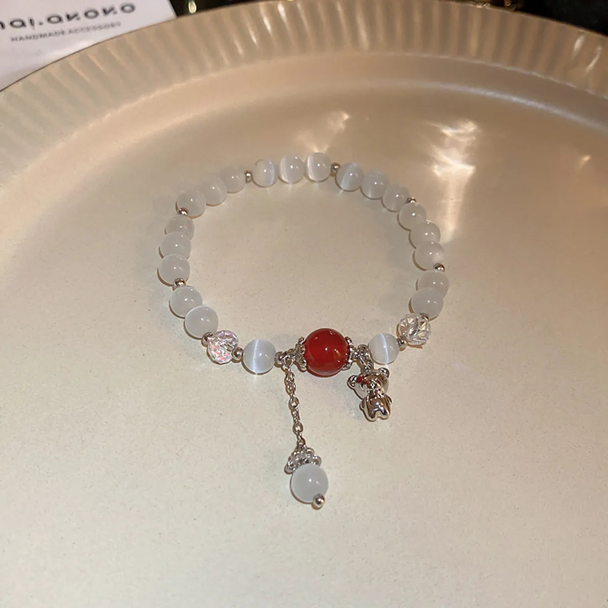 65# Bracelet-Silver-Red