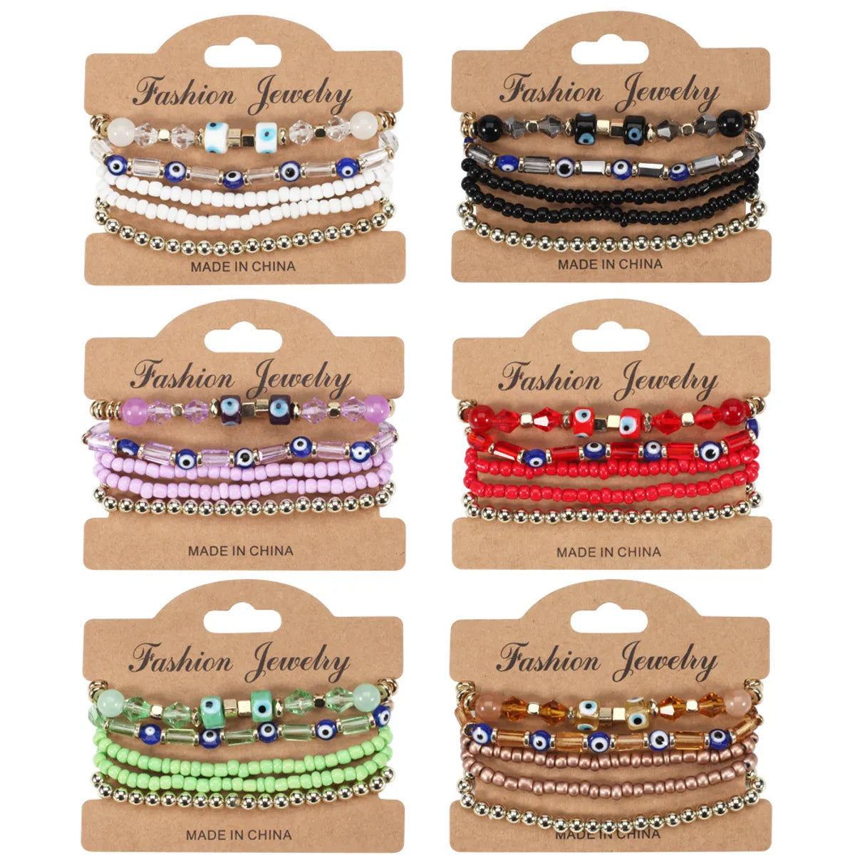 women's pearl bracelet sets-Classic Style Round Bead Colored Glaze Wholesale Bracelets