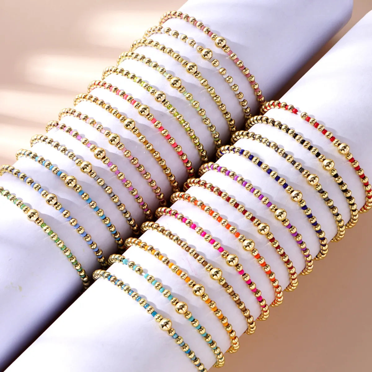 women's stackable bangles-Bohemian Round Seed Bead Wholesale Bracelets