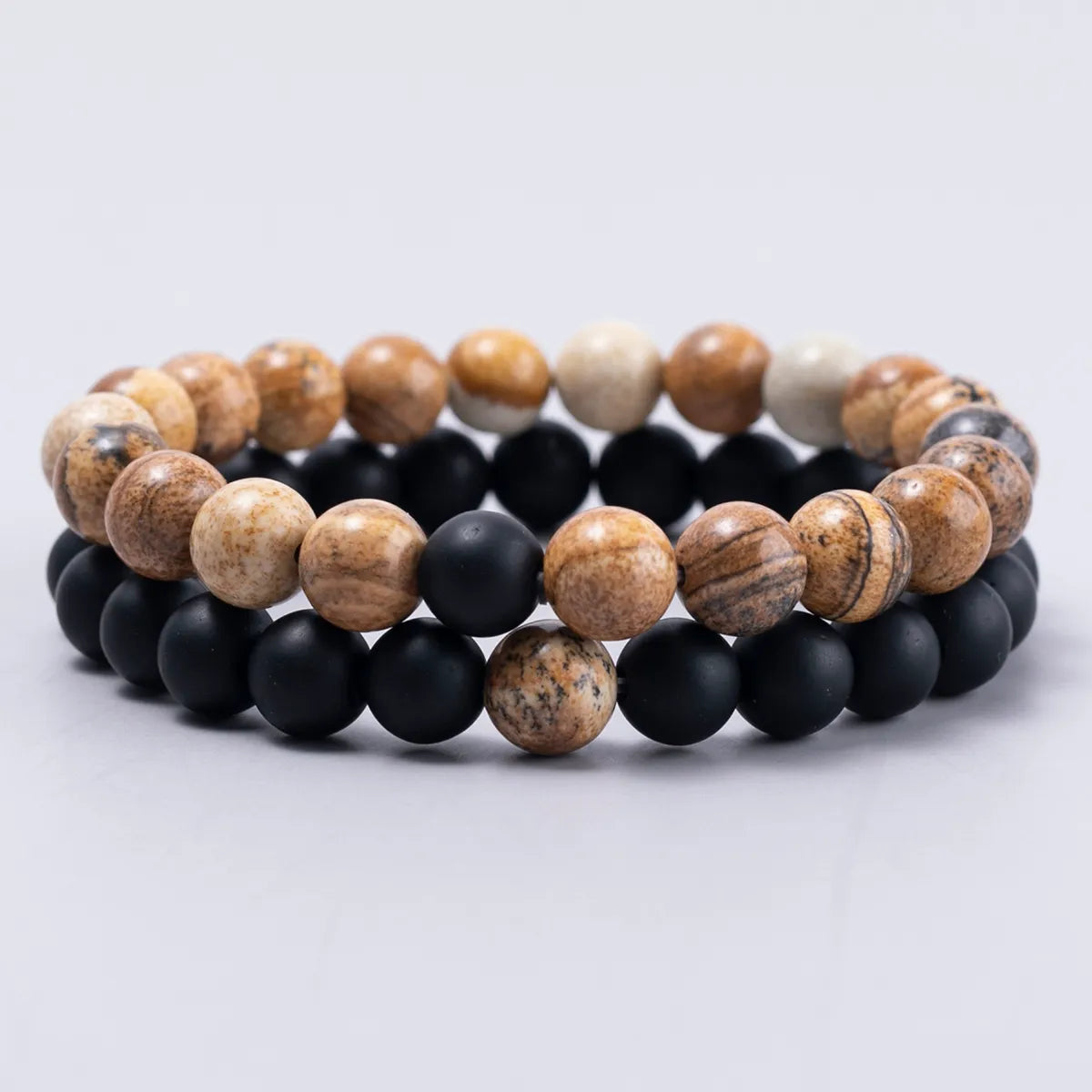 women's oval bangles-Vintage Style Cross Round Beaded Wood Beaded Couple Wristband