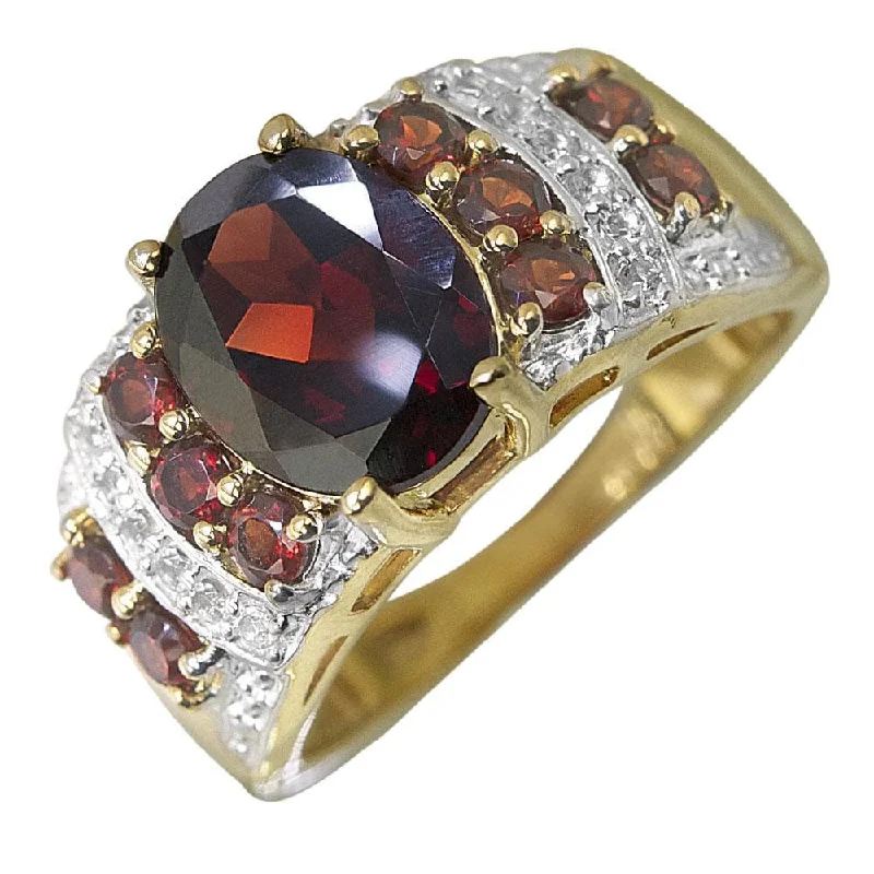 women's silver stacking rings-Marrakech Garnet Ring