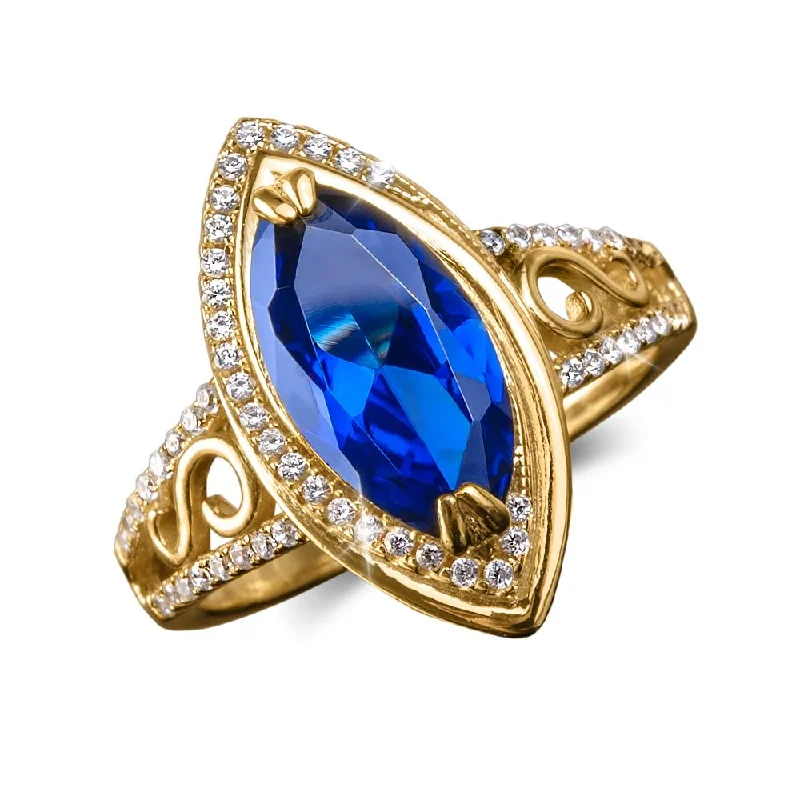 women's bold statement rings-Ceylon Marquise Ring