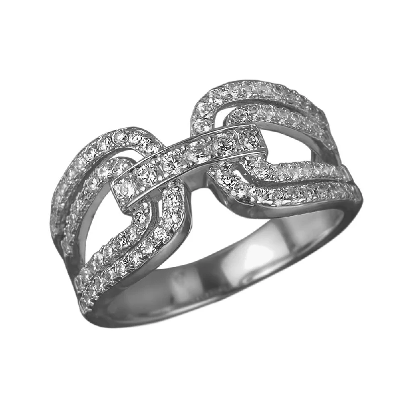 women's classic diamond rings-Gancini Rhodium Ring