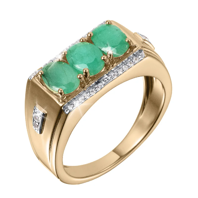 women's diamond rings-Apex Emerald Men's Ring