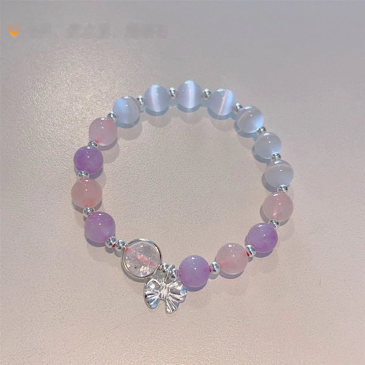 Opal Crystal Butterfly Stretch Bracelet