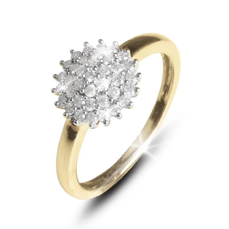 women's art deco rings-Classico Diamond Cluster Ring