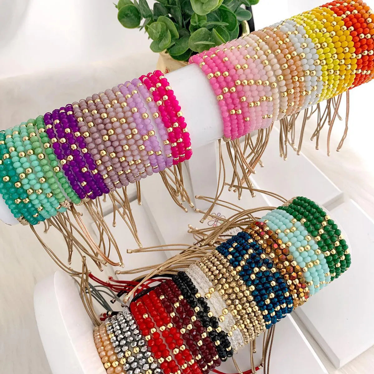 women's silver tennis bracelets-Bohemian Multicolor Artificial Crystal Wholesale Bracelets