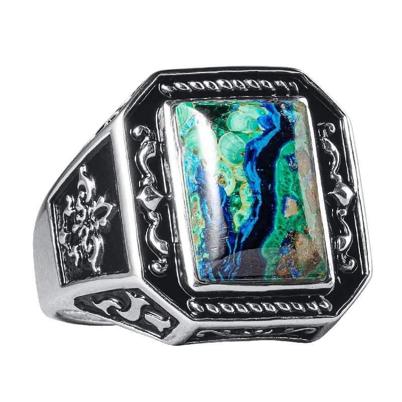 women's minimalist rings-Azure Warrior Men's Ring