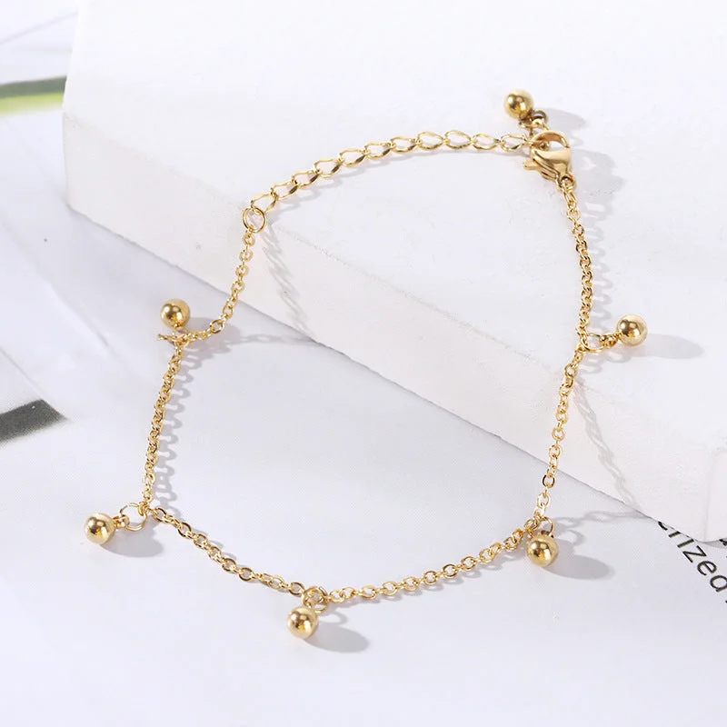 SL-0145: Five Small Gold Beads Bracelet