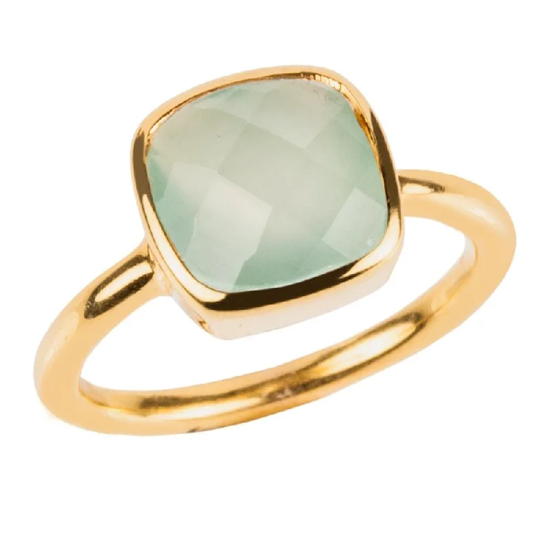 women's vintage gold rings-Dream Gems Ring Green Quartz