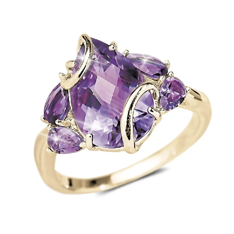 women's wedding sets with engagement rings-Amethyst Vine Ring