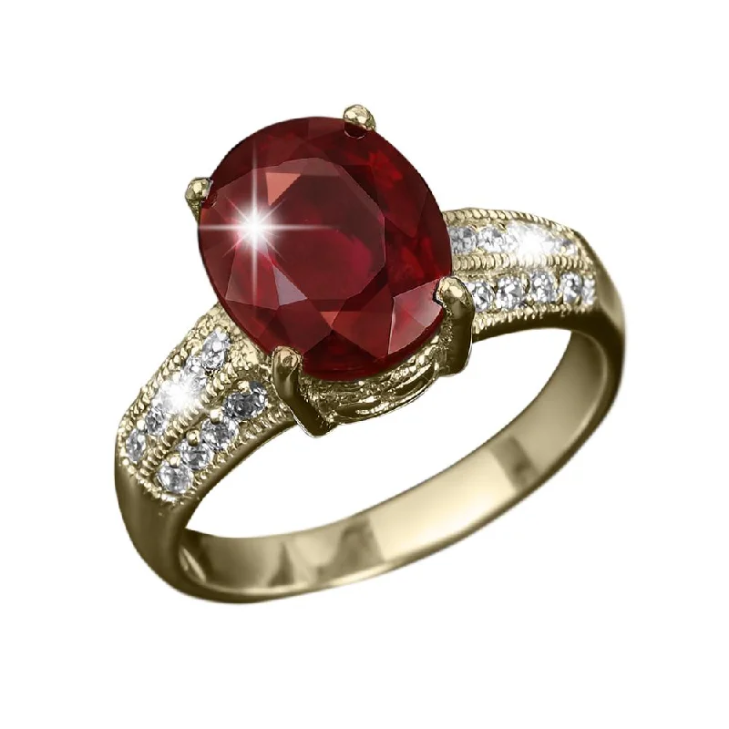 women's square rings-Scarlet Vermilion Ring