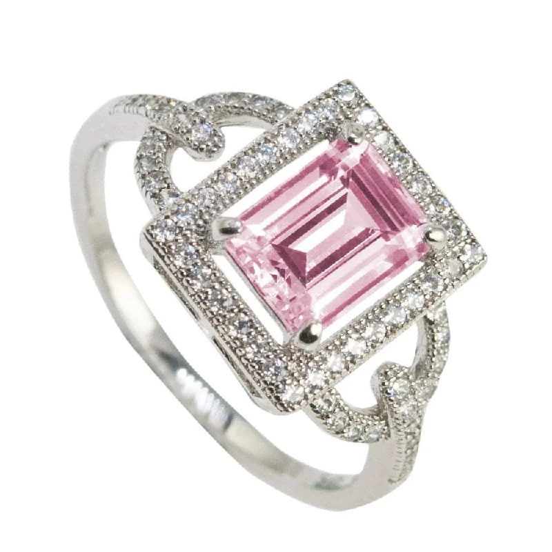 women's promise rings-Astoria Pink Ring