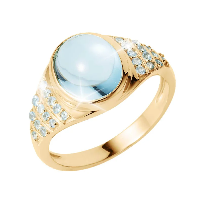 women's sapphire rings-Amalfi Blue Topaz Ring