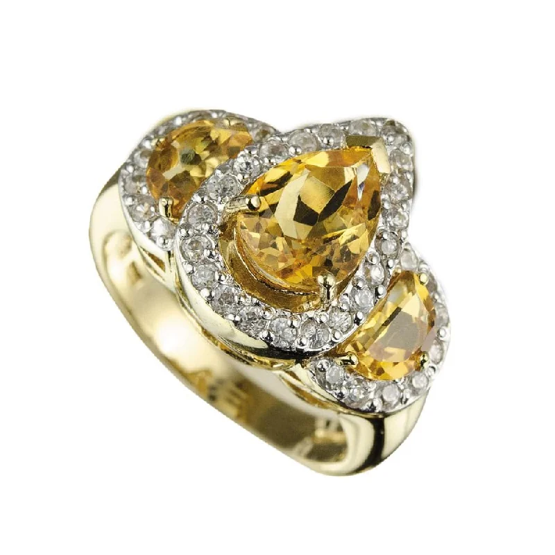 women's black diamond rings-Golden Citrine Ring