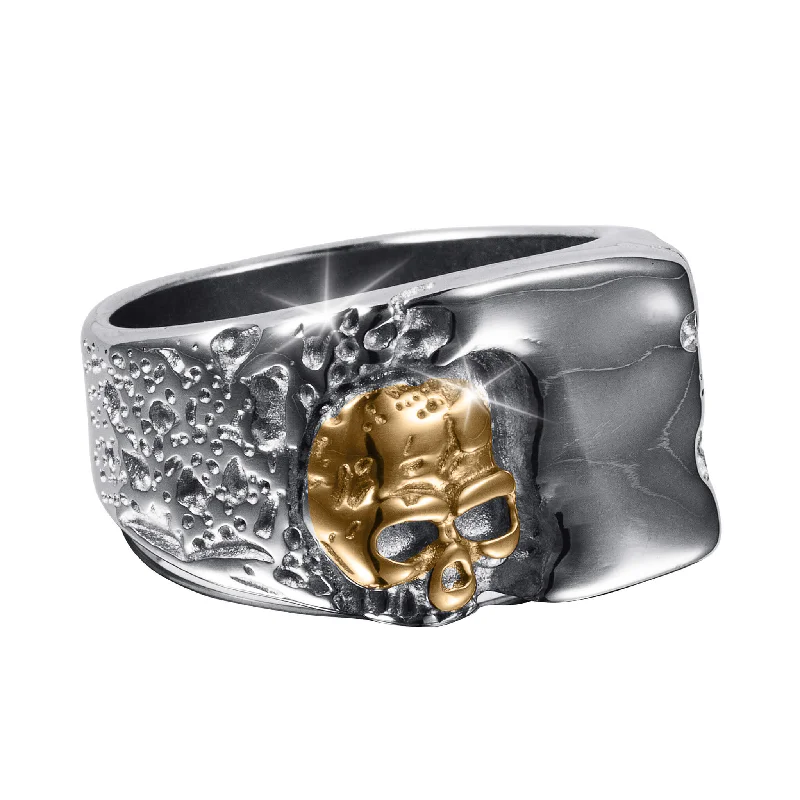 women's emerald rings-Skull Edge Men's Ring