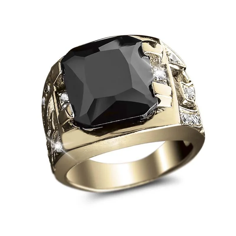 women's emerald rings-Lancelot Noir Ring