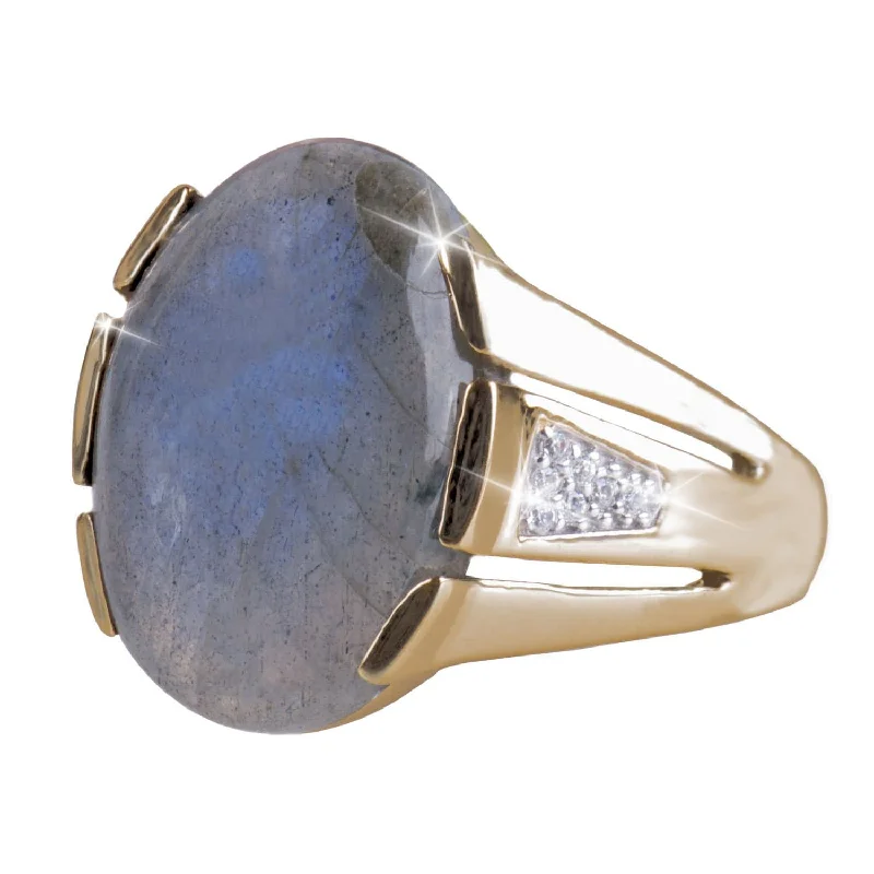 women's statement gold rings-Men's Labradorite Ring