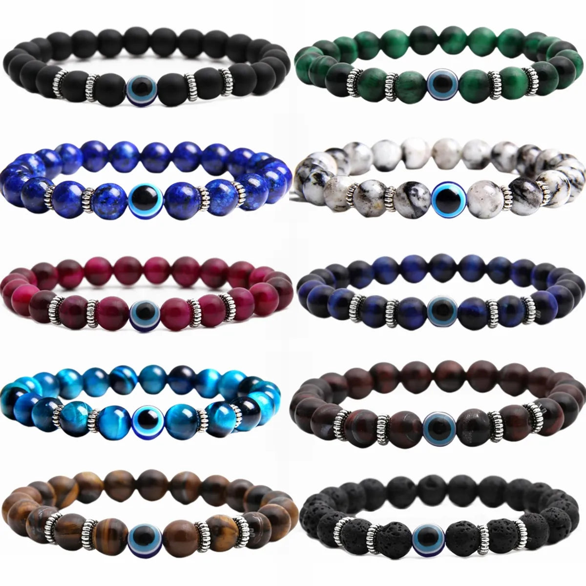 women's silver tennis bracelets-1 Piece Fashion Devil'S Eye Beaded Unisex Bracelets