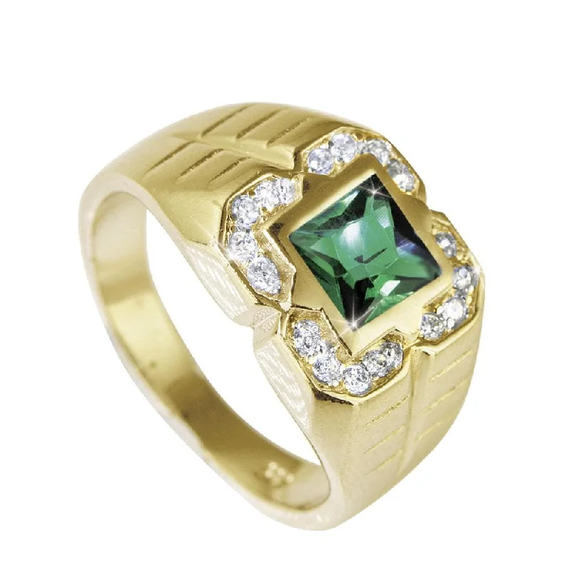 women's stackable gemstone rings-Ranger Men's Emerald Ring