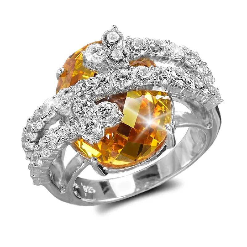 women's heart diamond rings-Honey Blossom Ring