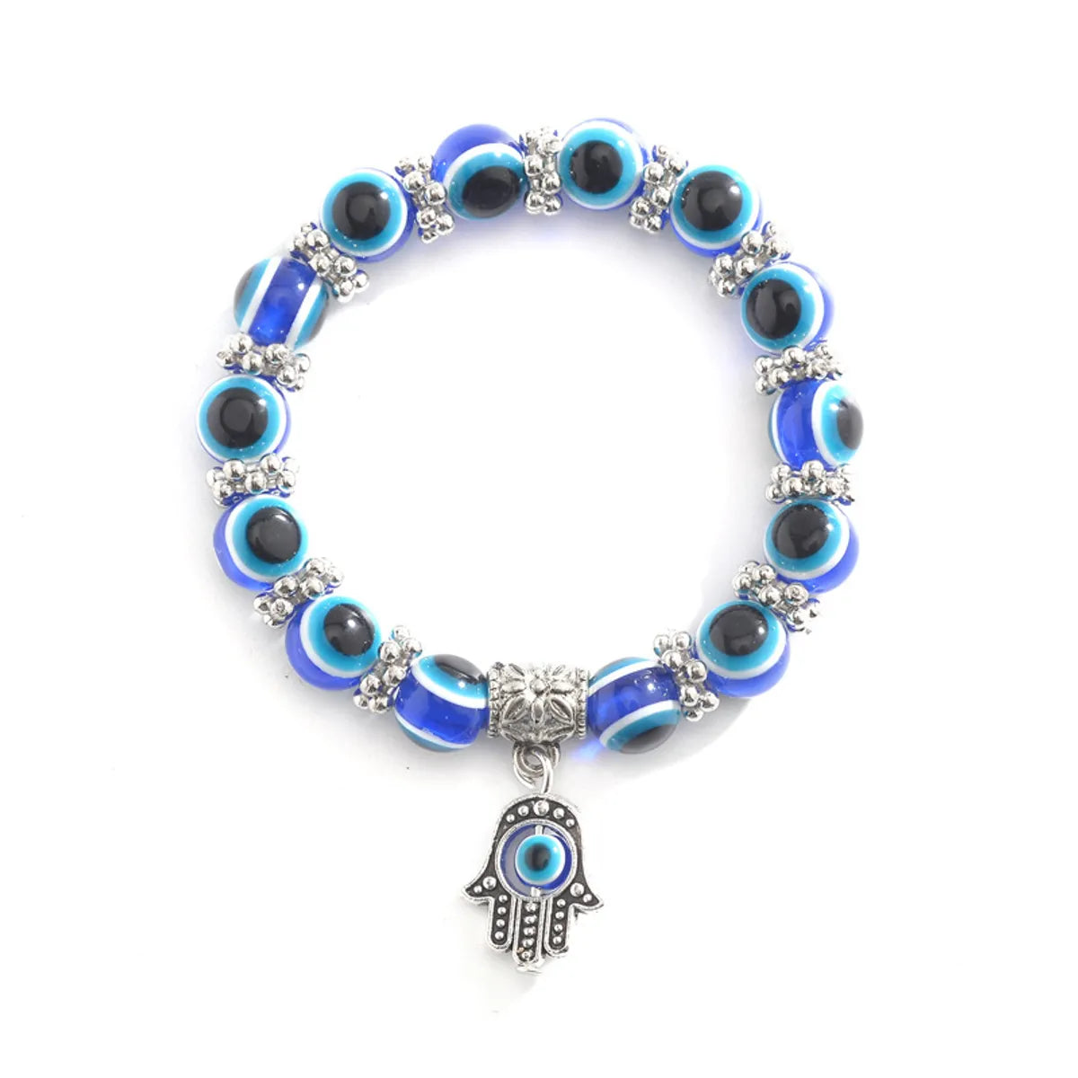 women's gold-plated bracelets-Retro Blue Eye Bead Fatima  Fashion Evil Eye Bracelet Wholesale