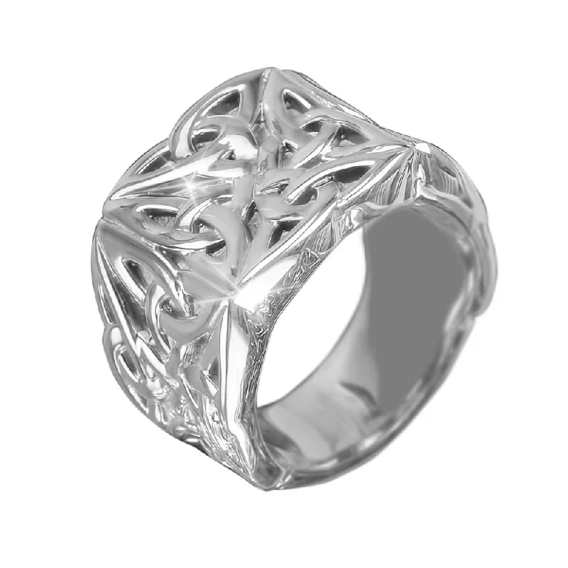 women's intricate design rings-Celtic Knot Steel Men's Ring