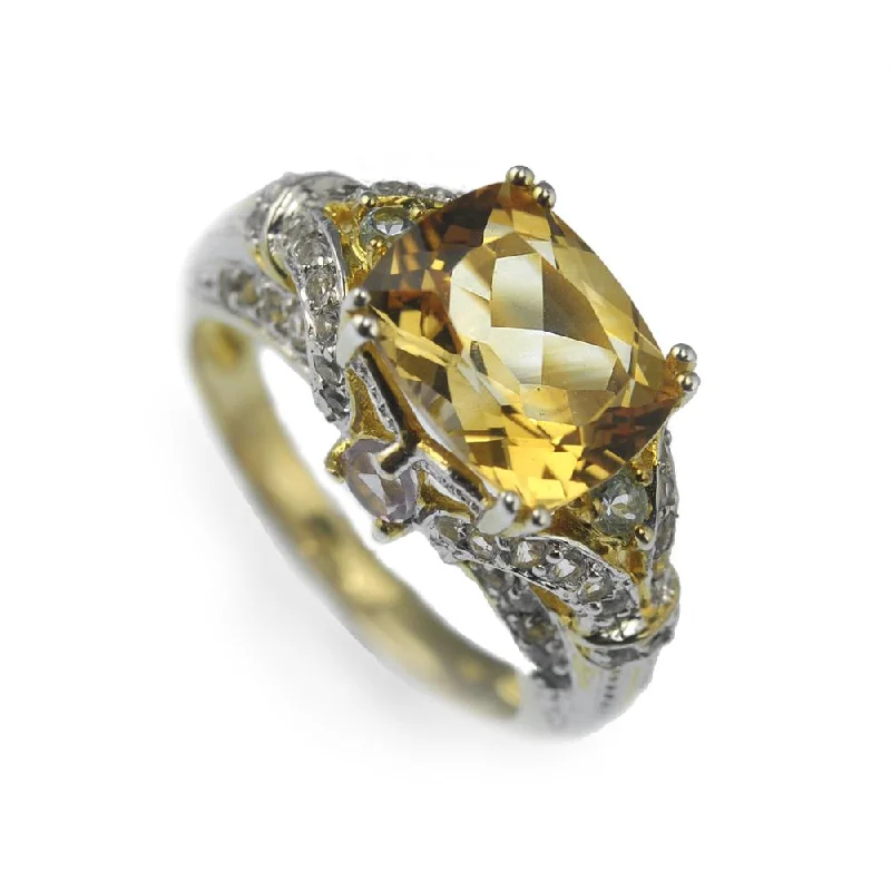 women's two-tone engagement rings-Antoinette Citrine Ring