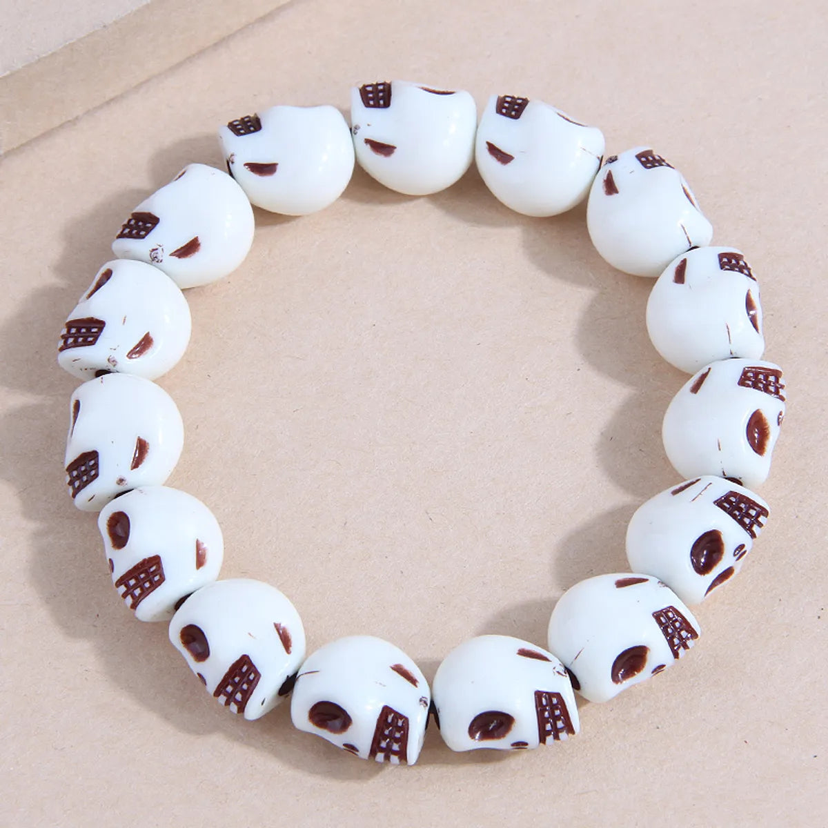 women's sterling silver bracelets-Fashion Simple Geometric White Skull Shaped Resin Bracelet