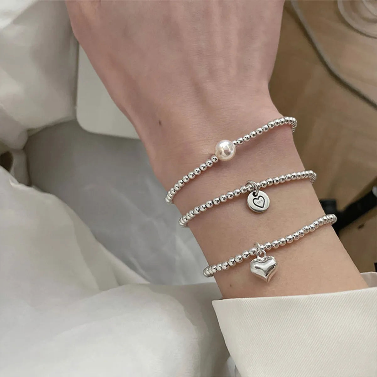 women's contemporary bracelets-Simple Style Classic Style Heart Shape Alloy Wholesale Bracelets