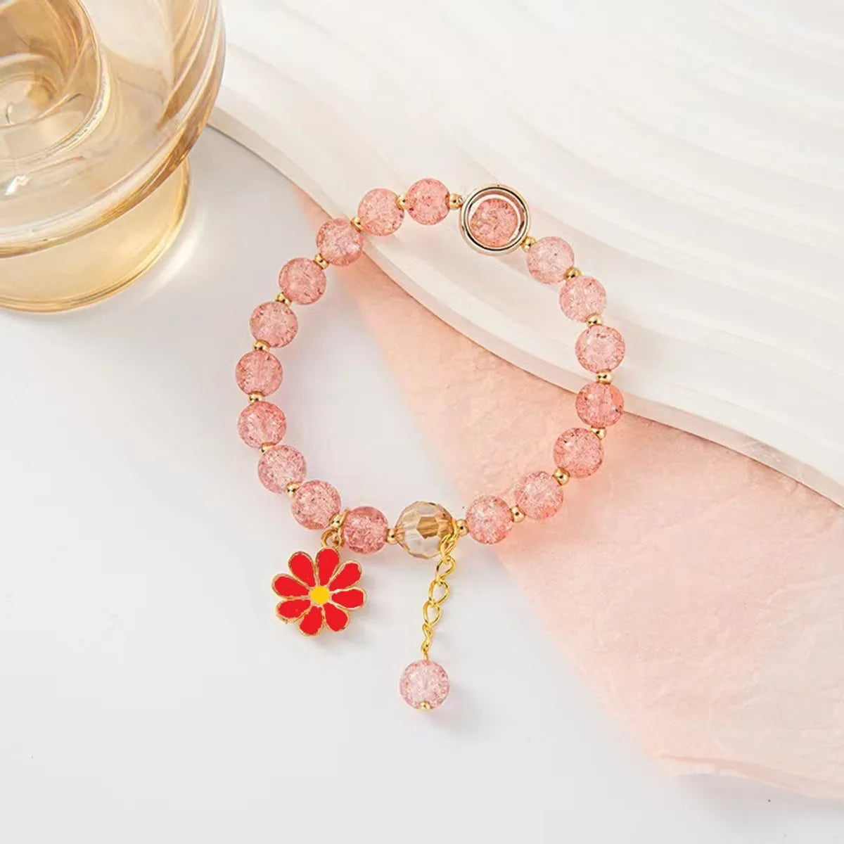 Light Water Red Hot Beads [a Little Daisy Bracelet]]