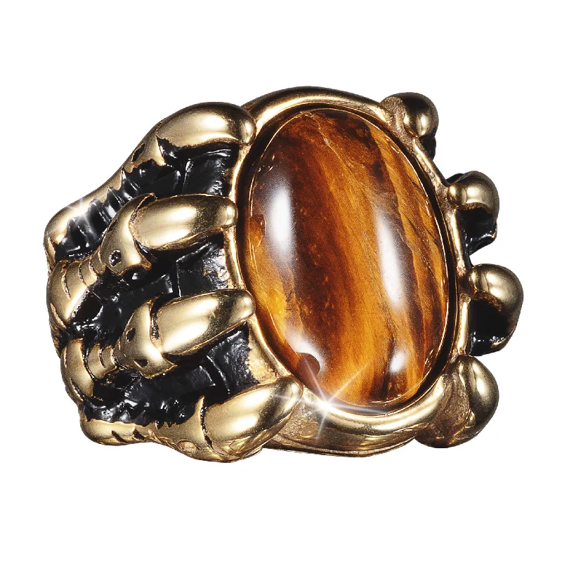 women's adjustable rings-Tiger's Grasp Men's Ring