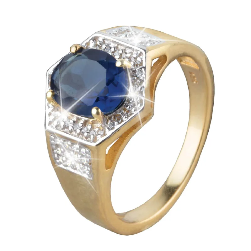 women's stackable gemstone rings-Oxford Navy Men's Ring