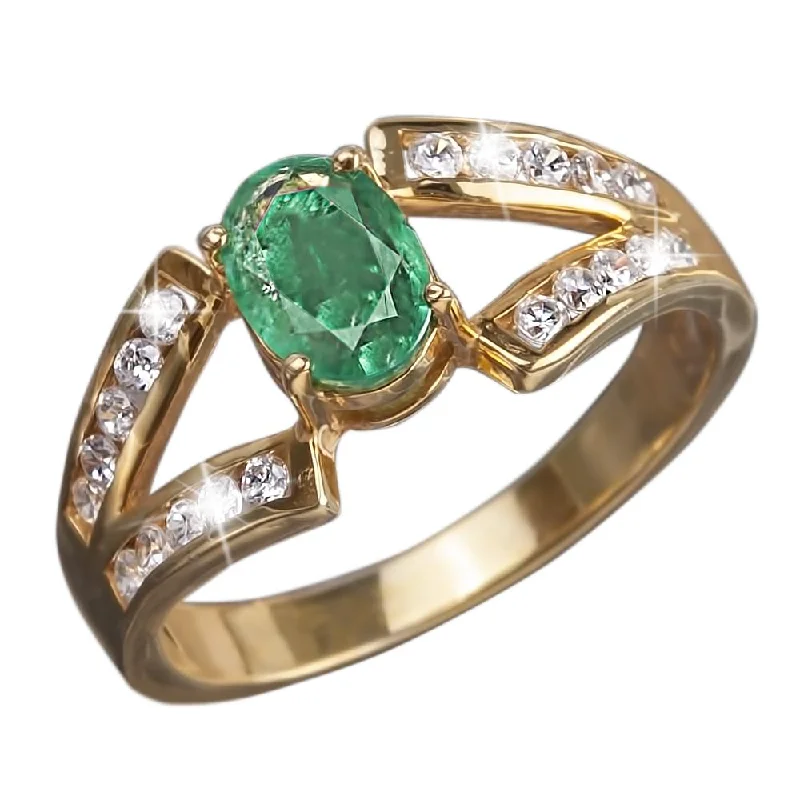 women's halo rings-Emerald Orchard Ring