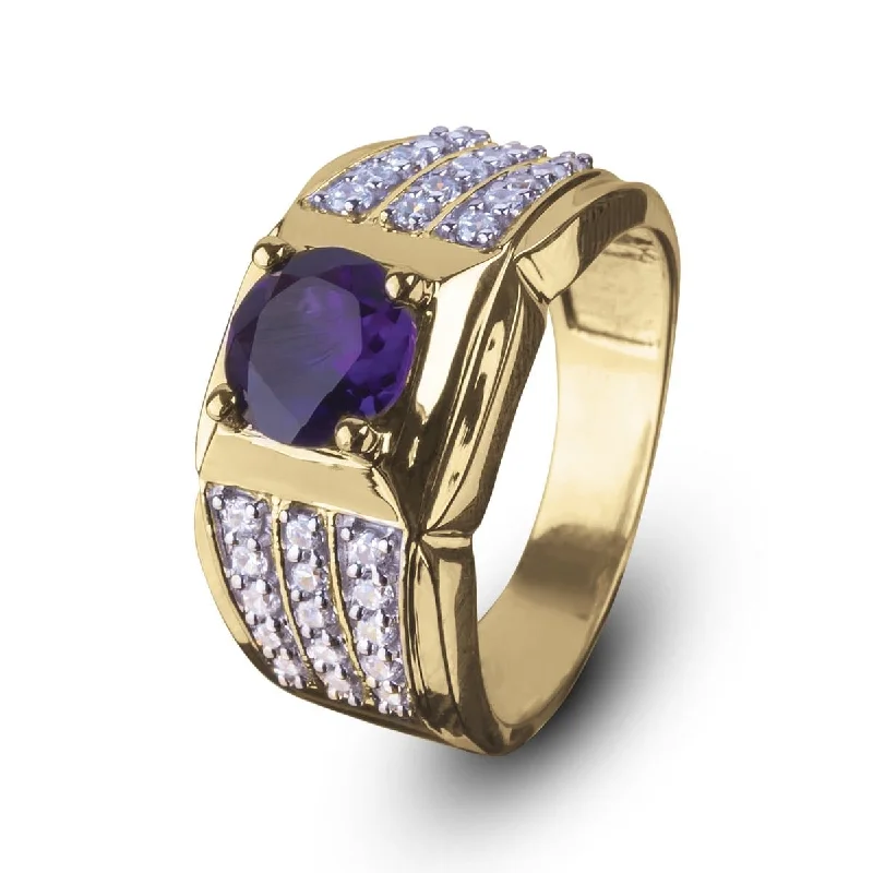 women's engraved rings-Carter Amethyst Ring